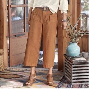 Sundance Voyager 100% Crop Wide Leg Pants in Cashew Brown Size 14P